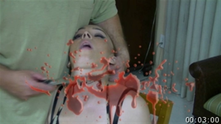 StrangleGirl-Tia Gets Her Throat Cut Blood Splatter